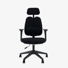 더패트라 국산 듀얼린 팔걸이 조절 요추형 컴퓨터 의자 반조립 배송 무상 AS, 블랙바디 블랙