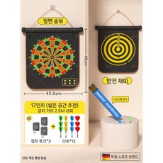 자석 다트 플레이트 가정용 실내 가정 완구 세트 자력 자성 강자성 소프트, F. 선물상자 17인치 다트x12