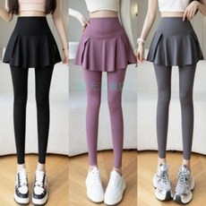 假兩件裙褲高腰九分鯊魚褲運動瑜伽褲女加大碼收腹打底褲