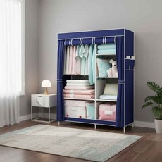 조립식 시스템 행거 옷방 드레스룸 원룸 비키니 옷장 스탠드 옷걸이 이불장, 싱글 브라운