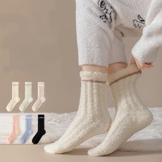 투니스 여성 플리스 보온 중목 수면 양말 7개입