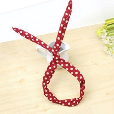 여성머리띠 넓이2.5cm 써니 행사소품 헤어밴드 땡땡이, 1개, 01.와이어머리띠-레드땡땡이