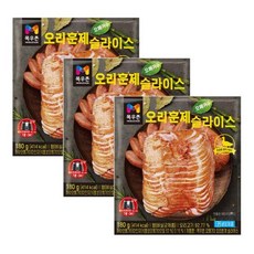 목우촌 오메가3 오리훈제 슬라이스, 180g, 3개