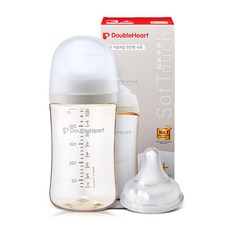 더블하트 모유실감 3세대 오후의베이지 240ml 싱글팩(젖병+젖꼭지 M), 1세트, 오후의베이지 젖꼭지(M)