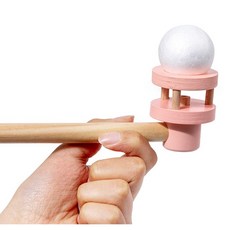 Fittest 木製吹球器 蒙特梭利吹氣球 懸浮球感統訓練玩具 吹球魔術, 粉紅, 1個