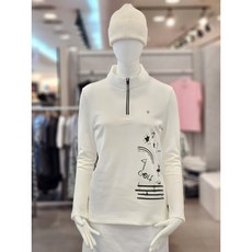 [조르지오페리 골프] NC엑스코점 614 골프웨어의 합리적 가격제안!! 날씬해 보이는 스케치 프린팅 여성 하프넥 약기모 티셔츠 2컬러