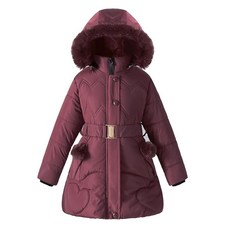 여아용 겨울 드레스 코트 후드 플리스 재킷 따뜻한 아웃웨어 방수 헤비 파카 블랙.