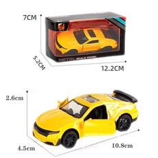【台灣出貨】1:43合金超跑模型車，仿真警車合金模型，兒童玩具賽車, 大黃蜂-黃, 1個