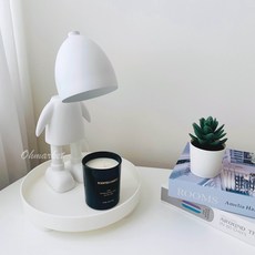 FIRE RABBIT 機器人造型融蠟燈 香氛蠟燭燈 調光調溫, 白色【蠟燭托盤底座】