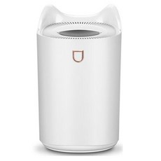 七彩香薰加濕器 3000ml大容量 雙噴頭設計, 白色, 白色