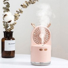 가습기 무드등 기능 조용한 USB 미스트 선풍기 미니가 usb가 케릭터가 미니케 침실, 화이트, 상세페이지 참조, 화이트