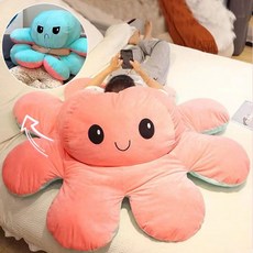 초대형 문어 인형 130cm 뒤집는 반전 컬러체인지 빅사이즈, 핑크색 하늘색, 1개