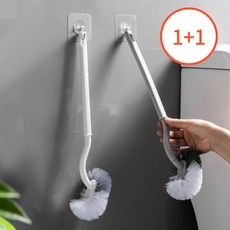 [1+1] 핑크리빙 S커브 변기솔 청소솔 거치고리증정, 2개, 1+1(거치고리증정)