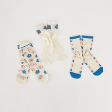 바닐라버니KC 파란꽃양말세트 <3개세트> FREE
