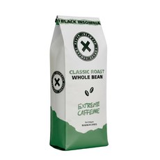 Black Insomnia 클래식 로스트 원두 커피 - 세계에서 가장 강한 커피 - 0.5kg(1파운드) 백 (1팩), 500g, 홀빈(분쇄안함), 1