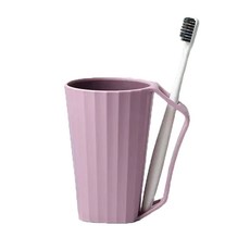 kjlife 簡約北歐風雙色漱口杯 創意牙刷架設計 洗漱杯, 藕粉色, 1個
