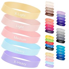 WinnerWhy 건막류 교정용 발가락 스트레처 밴드 5개 세트 큰 발가락 스페이서 저항 스트레이트너 루프 밴드 휴대용 가방 포함 여성 및 남성용 외반 모지 정렬 요가 운, 파스텔