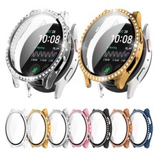 에버원 갤럭시워치7 워치6 워치5 워치4 클래식 40mm 44mm 커버 케이스 강화유리포함 큐빅라인