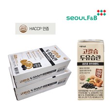 서울에프엔비 고칼슘두유 검은콩 호두아몬드 190ml 24팩 2박스 고단백두유, 4.56L