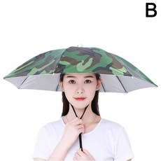접이식 낚시 우산 방수 자외선 차단 방풍 두꺼운 조절 가능 야외 대형 헤드웨어, 원 사이즈, camo