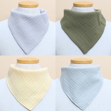 불로홈 요루 4중 거즈 롤링 아기 턱받이 4종 삼각 스카프빔