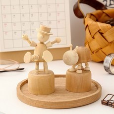 diy手工創意木偶 可動木質動物木頭人擺件 兒童玩具禮物, 2個（可備註）, 1個