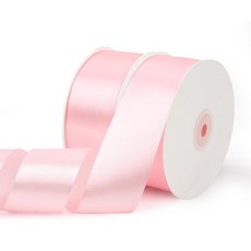 핑크 리본 화이트 3.8cm(1-1/2인치) 91.4m(100야드) 새틴 리본 와이드 패브릭 리본 꽃다발 원단 폴리에스터 리본 선물 포장 리본 DIY 공예 생일 케이크 웨딩