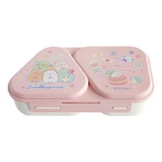 OSK 삼각 오니기리 김밥 도시락통 2개용(화이트), 1개, E. 핑크 코너 생물