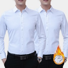 메이리앤 1+1 남성 기모 와이셔츠 따뜻한 겨울 긴팔 남방