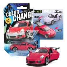 溫感變色合金模型車 具備開門功能, 三開 紅白色, 1個