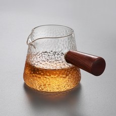 耐高溫 玻璃 公道杯 茶道 分茶 器具 錘紋 茶海, 1個, 錘紋側把公道杯【250ml】
