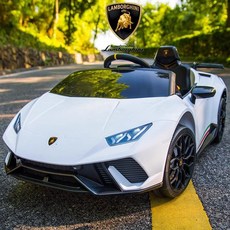 람보르기니 정품 인증 어린이 전기 자동차 아기 2인승 붕붕카 선물 유아 4륜 전동차 조카 푸쉬카, 람보르기니정품/4륜구동+리튬배터리+스윙+가죽시트, 화이트 / 플라스틱휠