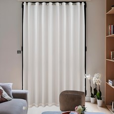 Mont-Noble 中門門簾 + 5號伸縮桿套組, 厚實雪紡