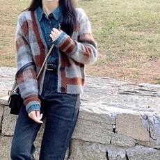투니스 여성 스타일 단추 니트 가디건