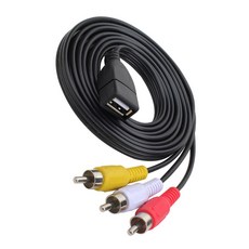 USB 암 플러그에서 3RCA 남성 어댑터 사운드 비디오 케이블 HDTV 용 와이어 코드, 02 1.