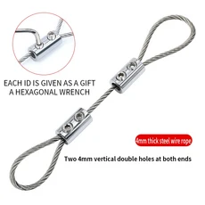 조절 가능 1.5/2/3/4mm 강철 와이어 줄 케이블 304 스테인리스 스틸 로프 사진 걸이용 서스펜션 키트, 01 4mm, 04 0.5M