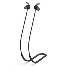 실리콘의 분실 방지 로프 스트링 행잉 넥 Bluetooth 대응 이어폰 코드 최적., 01 블랙