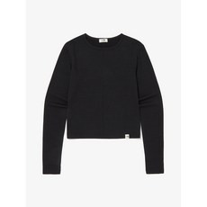 여성 벨루카 울 크롭 긴팔 라운드티 NT7TQ30K_BLK