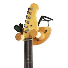 기타벽걸이 거치대 원목 무타공 견고한 어쿠스틱 일렉기타 베이스 우쿨렐레 스탠드 악기 보관용, 1개