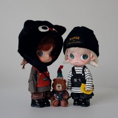 지거 Zsiga 지가 20cm 1/8 액션피규어 인형 인형옷 인형 불포함 팝마트, 20cm 지거 (지거인형 불포함), 스트라이프 셔츠+블랙 팬츠+블랙 조끼 세트  (모자 가