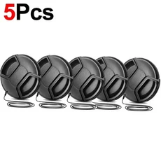 49mm 분실 방지 카메라 렌즈 캡 (캐논 니콘 후지 루믹스 DSLR 끈 포함, 02 5Pcs, 02 52mm