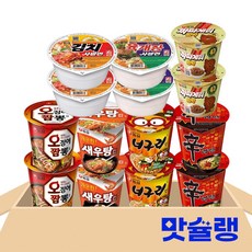 [맛슐랭] 소컵 신라면2+너구리2+새우탕2+오징어짬뽕2+육개장사발면2+김치사발면2+짜장범벅2 사무실 간식 비품 스낵 탕비실 아이들 도시락 컵라면, 1박스