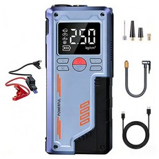 HELLOLEIBOO 다기능 타이어 공기주입기 겸용 긴급 시동 보조 배터리, 6000mAh, 1개