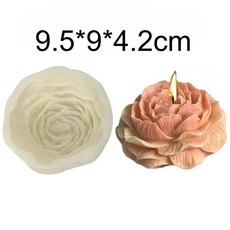 급 특대형 작약 실리콘 캔들 몰드 꽃 모양 아로마테라피 레진 초콜릿 비누 만들기 도구, 1개, 3. 1pcs