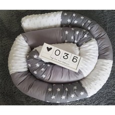 北歐風嬰兒床圍 防撞床圍 寶寶抱枕 灰白配色, 灰白配（店到店限一件）