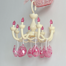 샹들리에 양말걸이 양말건조대 미니 파스텔 빨래집게 8P, 1개, 파스텔 크림