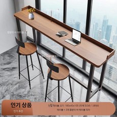 높은 바테이블 세트 원목 인테리어용 좁은 공간 활용 홈바테이블, 15_패키지: 180 테이블3 의자