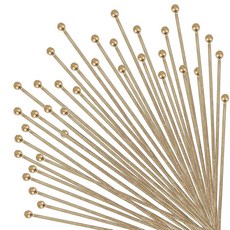 CHGCRAFT 약 235Pcs 21 게이지 길이 60mm 황동 볼 핀 금속 끝 보석 비딩 당글 귀걸이 제작 앤티크 브론즈 발견