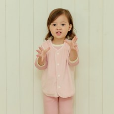 키키스토리 아기수면조끼 유아 아동 가을 겨울 벨로아 반조끼 골지 실내복 잠옷
