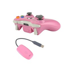 엑스박스패드 교체 하우징 케이스 액세사리 XBOX컨트롤러 Xbox 360 무선 게임 패드 리모컨 + 수신기 Microsoft Xbox360 콘솔 PC 컴퓨터 조이패드, Pink